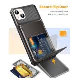 TITACUTE for iPhone 14 13 Case Wallet 5 Credit Card Holder Flip Cover Design Slot Back Pocket Dual Layer Armor Scratch Resistant Hard Shell Hybrid Protective Bumper for iPhone 14 6.1 Gunmetal Bronze