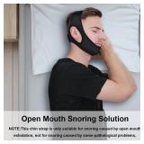 Anti Snore Chin Strap, Vosaro Snoring Solution Effective Anti Snore Device, Adjustable and Breathable Stop Snoring Head Band for Men Women, Black