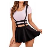 Avidlove Balck Mini Skirt Cosplay Lingerie Outfits Pleated Short Skirt Small