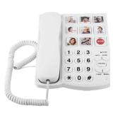 Landline Phone for Seniors with Picture, One Touch Dialing,Phone for Elderly with Dementia, 80dB Handset Volume for The Hearing Impaired, Big Button for Visually Impaired Phone, Easy Phone for Elderly