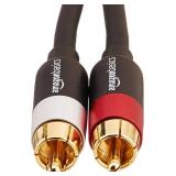 Amazon Basics 2 RCA Audio Cable for Amplifier,Active Speakers or Subwoofer with Gold Plated Plugs, 4 Feet, Black