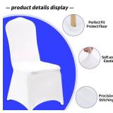 White Chair Covers   10pcs Stretchy Spandex Dining Room Chair Covers,Washable Banquet Chair Slipcover for Weeding Party Celebration Decoration