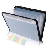 SKYDUE Accordion File Organizer, 7 Pocket Expanding File Folder with Front Pocket, Letter Size, Important Document Organizer with Double Zipper, School Office Supplies