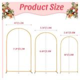 Dovnis Arch Backdrop Stand, Metal Arbor Set of 3 Gold Metal Arch Stand Wedding Arch Frame 7.2FT,6.6FT,6FT Square Balloon Arch Stand for Birthday Party Baby Shower Wedding Garden Decoration Wide Arbor