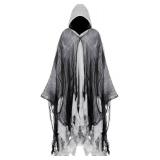 Geyoga Geyoga 1 Pcs Halloween Medieval Cloak Men Horror Cape Renaissance Cloak for Adult Cosplay Props