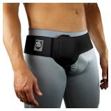 Everyday Medical Hernia Guard I Inguinal Hernia Belt for Men I Left or Right Side, Post Surgery Mens Inguinal Hernia Support Truss for Inguinal, Groin Hernias I Adjustable Waist Strap | Black | Larg