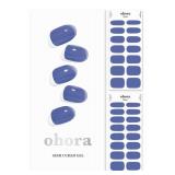 ohora Semi Cured Gel Nail Strips (N Tint Bluesy) - Blue, Tint, Works with Any UV/LED Nail Lamps, Salon-Quality, Long Lasting, Easy to Apply & Remove - Includes 2 Prep Pads, Nail File & Wooden Stick