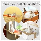 Cat Window Perch Cat Window Hammock Seat for Indoor Cats Sturdy Adjustable Steady Cat Bed Providing All-Around Sunbath Space Saving Washable Holds Up to 40 lbs