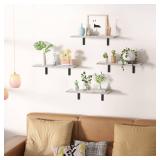 upsimples Floating Shelves for Wall Decor Storage, Dark Brown Wall Mounted Shelves Set of 5, Sturdy Small Wood Shelves Hanging for Bedroom, Living Room, Bathroom, Kitchen, Corner, Book