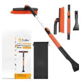 EcoNour 36" Extendable Snow Brush and Ice Scraper | 3-in-1 Telescopic Snow Removal Brush with 360° Rotating Head for Car Windshield | Ice Scraper for SUV, Truck, and Car | Winter Car Accessories