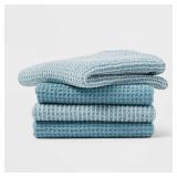 4pk Cotton Waffle Dishcloths Light Blue - Thresholdâ¢