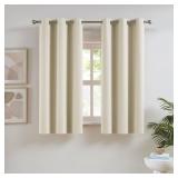 DUALIFE Light Beige Blackout Curtains 2 Panels Sets - Beige Curtain Panels/Window Drapes Insulated Thermal Solid Color Room Darkening Blackout Curtains Grommet Top 38 x 54 Inch Length Buttercream