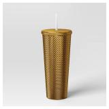 24oz Plastic Tumbler with Straw Iridescent Gold - Opalhouseâ¢