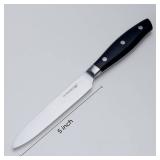 linoroso 5 inch Kitchen Utility Knife Gourmet Series, Sharp High Carbon Stainless Steel Kitchen Knife Multipurpose Paring Knife for Cutting, Peeling, Slicing Fruit, Vegetables, and Meat