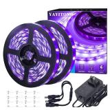 YAYIT 40 Foot Led Black Light Strip Kit, 720 Units Led, 12V Flexible Blacklight Fixtures, Non-Waterproof