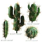 FagusHome Artificial Cactus Decor Faux Cactus Plant Fake Succulents Plants Artificial Cacti 4 Pieces Unpotted Indoor Home Décor Fake Cactus Stems