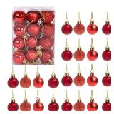 GOOTRADES Set of 24 Mini Shatterproof Christmas Balls Tree Ornaments Party Decoration, 3cm/1.1