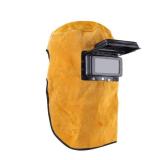 Leather Welding Hood Welder Mask Breathable Welding Helmet For Eyes Face Neck Leather Welding Mask with Lens, Yellow