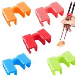 Patelai 5 Pairs Reusable Chopstick Helpers Practice Chinese Chop Stick Training Chopsticks for Many Age, Adult, Beginner, Trainers or Learner (Multi Color)