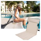 GFYYBKJ Foldable Seat for Poolside Chairs, Portable Outdoor Poolside Chairs for Edge of Pool, Beach Chair, Pool Accessories, Pool Seats for Edge of Pool, Provides Back Support