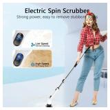 TUYU Electric Spin Scrubber, 2024 New Full-Body IPX7 Waterproof Bathroom Scrubber with Power LCD Display, Adjustable Extension Handle, Cordless Electric Cleaning Brush for Bathroom, Kitchen Cleaning