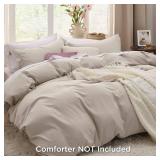 Bedsure Duvet Cover Queen Size - Soft Prewashed Queen Duvet Cover Set, 3 Pieces, 1 Duvet Cover 90x90 Inches with Zipper Closure and 2 Pillow Shams, Linen, Comforter Not Included