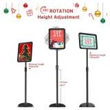 Hotnueout Sign Holder - 8.5x11" Adjustable Sign Stand Poster Holder with Heavy Metal Base for Floor Sign Standing Display, 360° Rotation Pedestal Floor Stand for Business Restaurant Mall (Black)