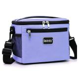 BEIMILY Lunch Bag for Women/Men,Reusable Lunch Box Small Cooler Bag Soft Sided,Leakproof Cooler Bag for Office Work Picnic Beach with Adjustable Shoulder Strap (violet)