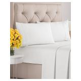 King Size 4 Piece Sheet Set - Comfy Breathable & Cooling Sheets - Hotel Luxury Bed Sheets for Women & Men - Deep Pockets, Easy-Fit, Extra Soft and Wrinkle Free Sheets - White Oeko-Tex Bed Sheet Set