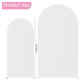 Fomcet Set of 2 Wedding Arch Cover 6FT, 7.2FT White 2-Sided Round Top Spandex Arch Backdrop Cover Fitted Fabric for Birthday Party Baby Shower Wedding Arch Stand Decoration