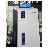 NineSky Dehumidifier for Home, 95 OZ Water Tank, (1000 sq.ft) Dehumidifiers for Bathroom Bedroom Basement with Auto Shut Off,7 Colors LED Light(White) - Retail: $77.89