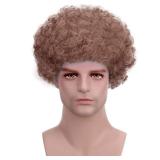 FREE BEAUTY Fluffy Afro Synthetic Clown Wig for Men Women Cosplay Anime Party Christmas Halloween Fancy Funny Wigs (Brown)