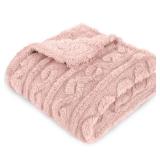 HOMRITAR Baby Blanket for Girls Toddlers 3D Fleece Fluffy Fuzzy Blanket for Baby, Soft Warm Cozy Fleece Blanket, Infant or Newborn Receiving Blanket 330GSM (30 x 40 Inch, Pink)