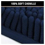 H.VERSAILTEX Navy Blue Bath Mats for Bathroom, Bath Mat 20x32 inch Oversize Bathroom Rug Shag Shower Mat Soft Texture Floor Mat Machine-Washable Bath mats with Water Absorbent Soft Microfibers Rugs