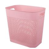 UUJOLY Plastic Trash Can Wastebasket, Garbage Container Basket for Bathrooms, Kitchens, Offices, Kids Rooms (Pink, 3 Gallon), 1 Pack