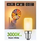 LOHAS LED C7 S6 Night Light Bulb, 15 Watt Light Bulbs Equivalent(1.5W), Mini LED Bulb Candelabra E12 Base, Soft/Warm White 3000K LED, Small Light for Bedroom Salt Lamp(6 PACK)