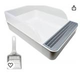 Large Rabbit Litter Box Toilet Rectangle Potty Trainer Corner Litter Bedding Box Pet Pan for Adult Hamster Bunny Guinea Pig Galesaur Chinchilla Other Animals (Retail $28.45)