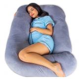 Pharmedoc Pregnancy Pillows, U-Shape Full Body Pillow -Removable Cover Jumbo Size - Grey - Pregnancy Pillow for (Retail $49.99)