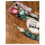 Christmas Decorations - Bows, Ribbon, Gift Bag and tabletop Decor