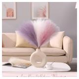 Serwalin Pampas Grass Decor 17 Inch 6pcs, Purple Pink Artificial Pampas Grass Home Wedding Decor, Small Faux Pampas Fake Pompous Boho Vase Filler, Bathroom Living Room Decoration