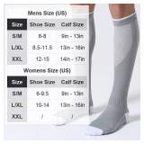 CelerSport 3 Pairs Compression Socks for Men and Women 20-30 mmHg Running Support Socks, Grey (3 Pack), XX-Large