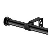 Standard Decorative Window Curtain Rods 30 to 45 Inch,5/8 Inch Diameter Small Curtain Rod Set, Heavy Duty Drapery Rods with Brackets-Black