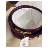 Purple Felt Basket Set For Decoration With Gold Handles Fabric( Big Basket 14x14) (Small Basket 12x12)