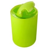 6 Pcs Plastic Bathroom Accessory Set Luxury Bath Accessories Bath Set Lotion Bottles, Toothbrush Holder, Tooth Mug, Soap Dish, Toilet Brush, Trash Can, Rubbish Bin (Green)