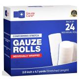 Gauze Rolls 2 inch Pack of 24 Premium Quality Lint and Latex-Free Rolled Gauze 2 inches x 4.1 Yards - Conforming Stretch Bandages Designed for Effective Wound Care & Comfort