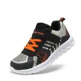 DREAM PAIRS Boys KD18002K Lightweight Breathable Running Athletic Sneakers Shoes Black Grey Orange, Size 2 M US Little Kid