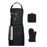 MIJOTEX Apron for Men and Women With Pockets, Black