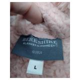 Berkshire Blanket 51in Sherpa Robe with Pockets, Large, Blush