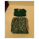 Muk Luks French Terry Perfect Match Henley and Jogger Set, Evergreen Dot, Large