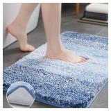 TECHMILLY Super Soft Shaggy Bathroom Rugs, Absorbent Thick Non Slip Microfiber Bath Rugs, Quick Dry Machine Washable Bath Mat for Bathroom Floor, Bathtub and Shower 17"x24"